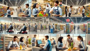 A dynamic team ensuring smooth hypermarket operations.