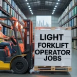 Forklift operator working in container yard in Dubai